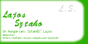 lajos sztaho business card